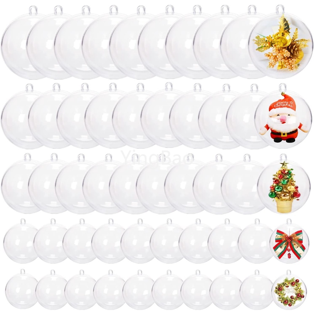 10 Pairs Clear Christmas Ornaments Ball,Clear Fillable Ornaments Ball ...