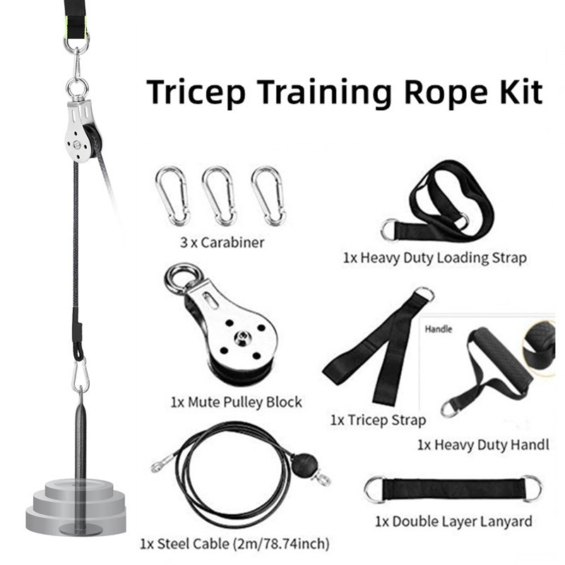 DIY Pulleys Rope Arm Tricep Training Rope Kit Pulley Cable Machine