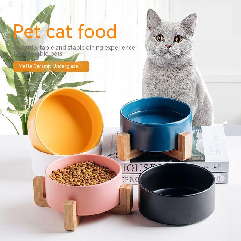 Black Cat Bowl Ceramic Dog Bowl Cat Food Basin Dog Basin Water Bowl Pet
