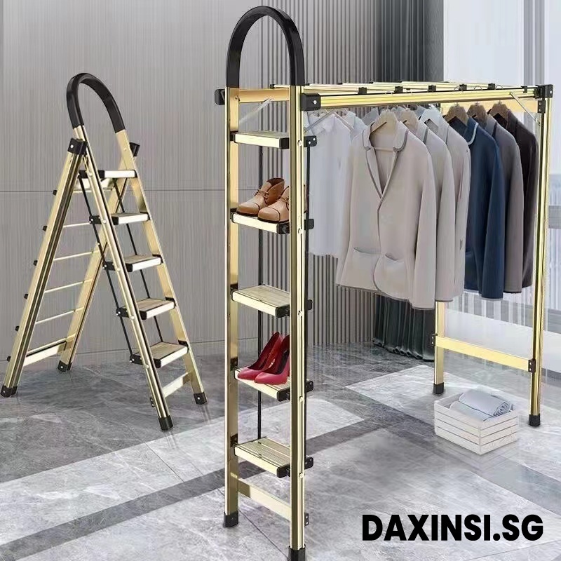 DAXINSI Foldable Ladder Clothes Drying Rack, Laundry Rack, Thickened