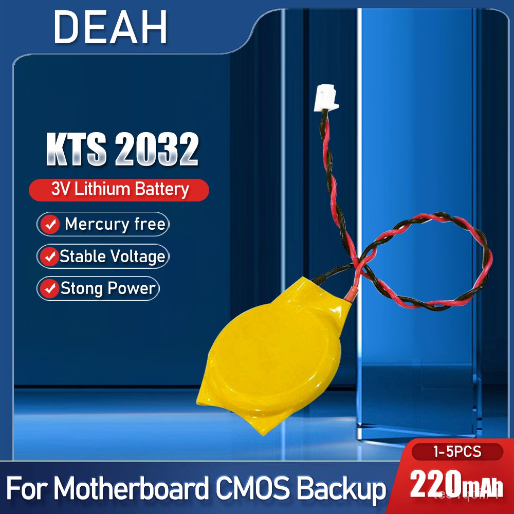1-5PCS KTS CR2032 CR2032W 2032 3V Lithium Baery With Wire 2pin For ...
