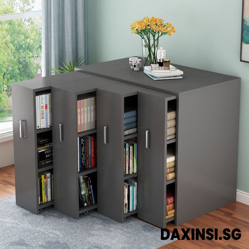 DAXINSI Bookcase Pushpull Dustproof Multifunctional Wall Leaning