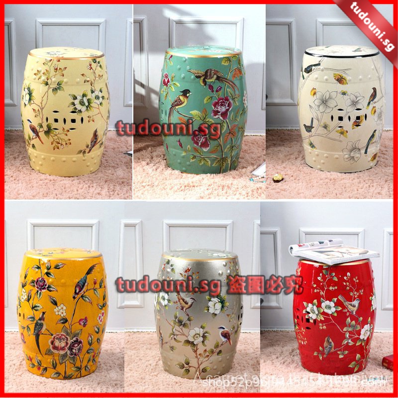 🇸🇬Free shipping🇸🇬 Modern minimalist drum stool ceramic drum stool