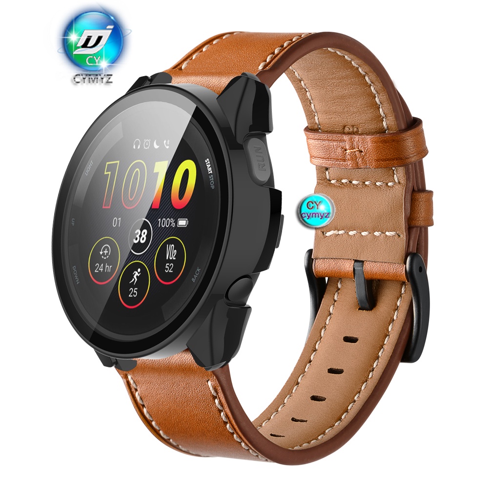 Garmin watch hot sale leather strap