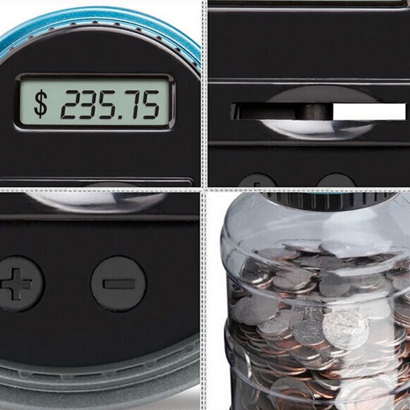 Money Box with Lcd Screen Digital Coin Counter Jar Digital Lcd Counter  Piggy Bank with Lock Secure 2.5l Plastic Coin for Home - AliExpress