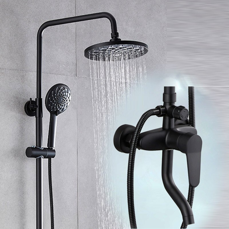 {SG Stock}Bathroom Faucet Shower Type Head Black Faucet Wall Mounted ...