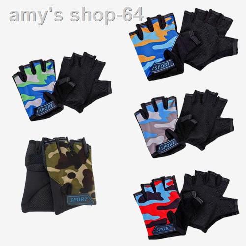 original ℡Children Cycling Gloves Kids Half Finger Gloves Bicycle