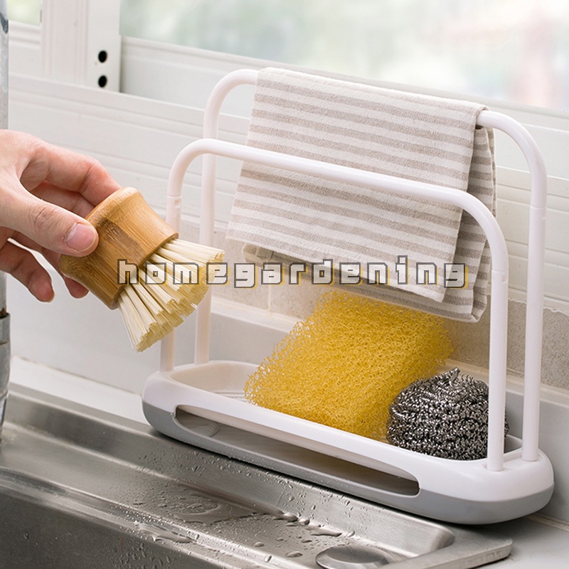 Kitchen Dishcloth Holder Towel Rag Hanger Sink Sponge Holder Rack Shelf