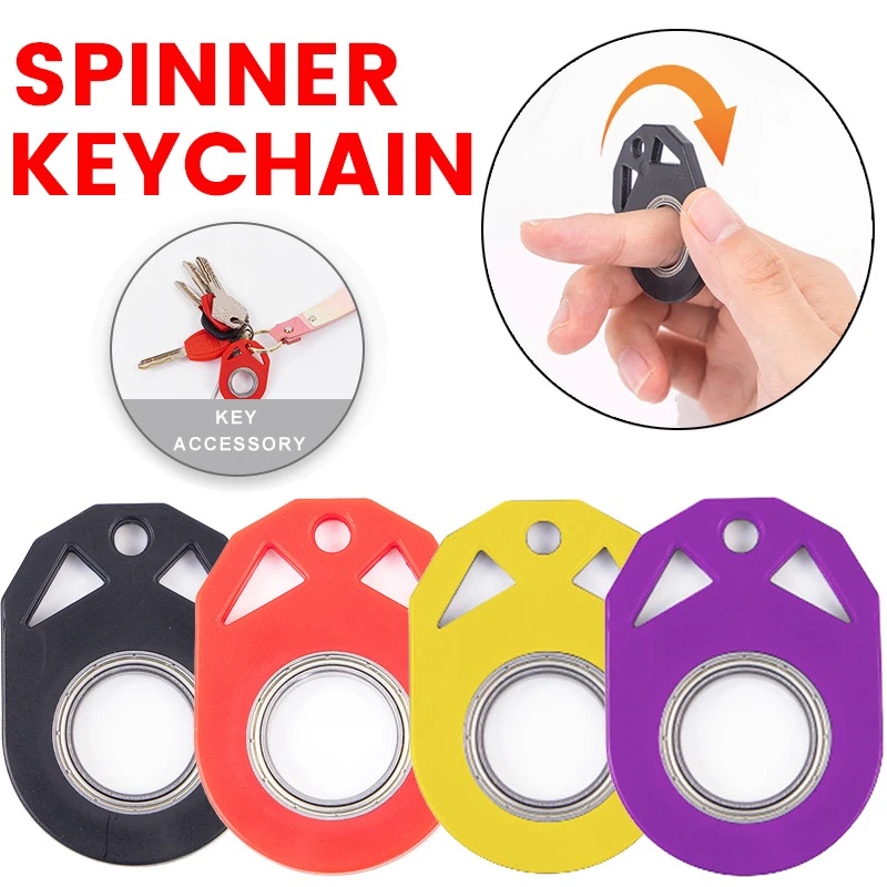 1pc Key Chain Spinner for Finger Fidget Ring Toy for Car Keys Luminous ...