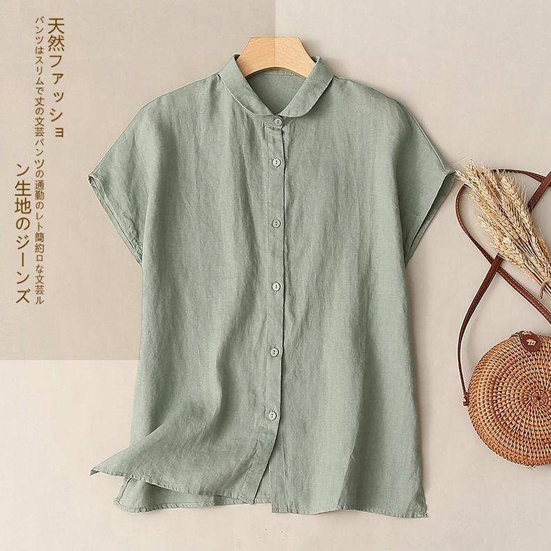 Loose Summer Old Casual Washed Minimalist Short Sleeve Cotton Women's T-shirt main image 0