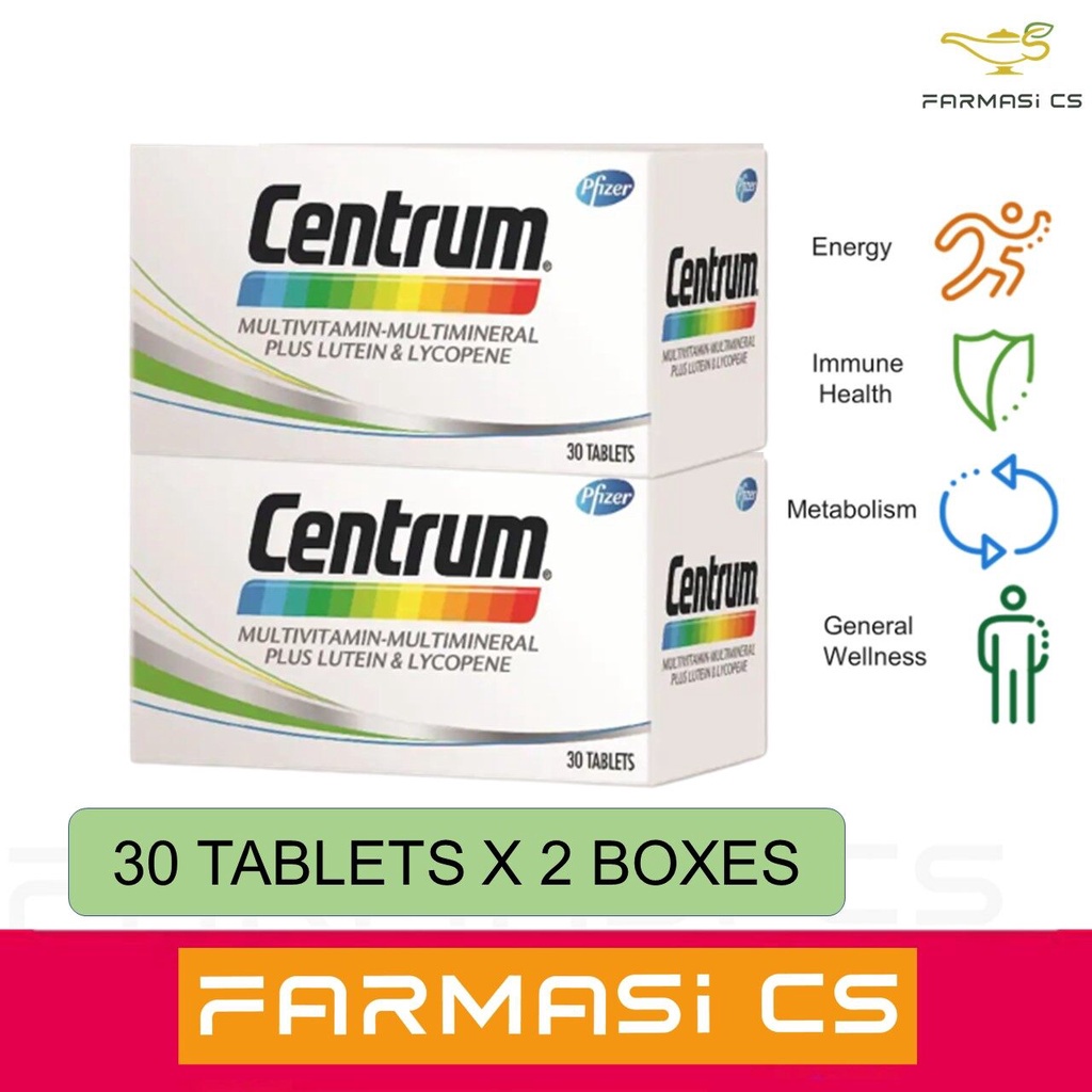 Centrum MultivitaminMultimineral 30 Tablets x 2 Boxes EXP08/2025