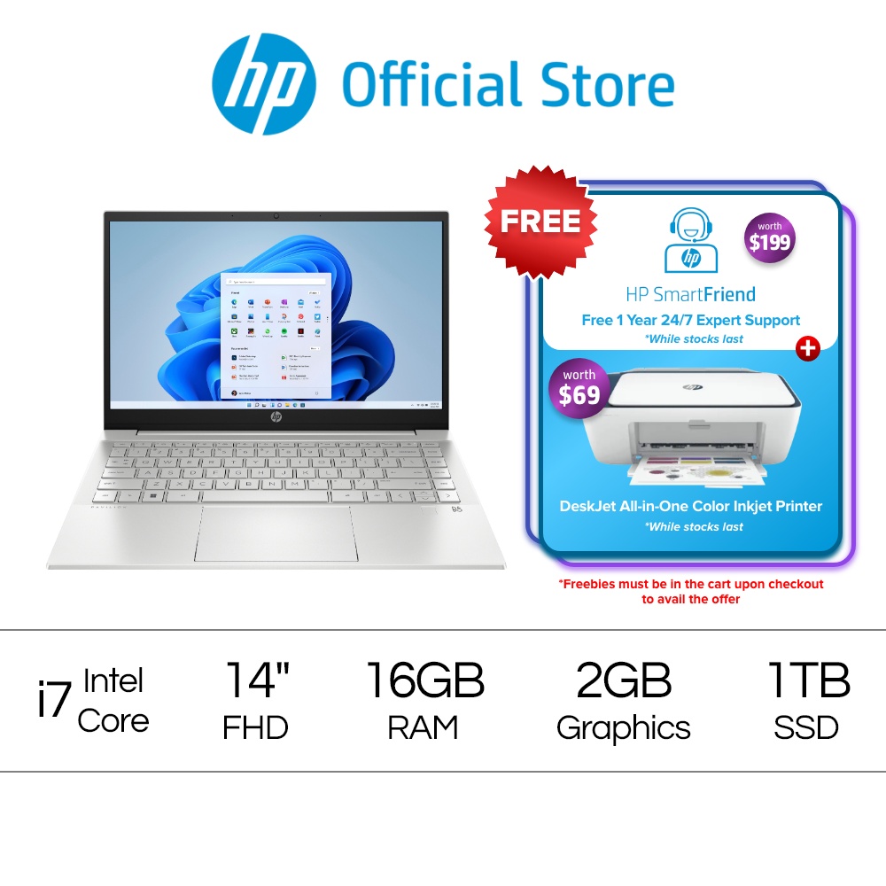 HP Pavilion Laptop 14-dv2032TX / 12th Gen Intel Core i7 / 16 GB RAM / 1TB SSD / 14" FHD / Windows 11 / NVIDIA® GeForce®