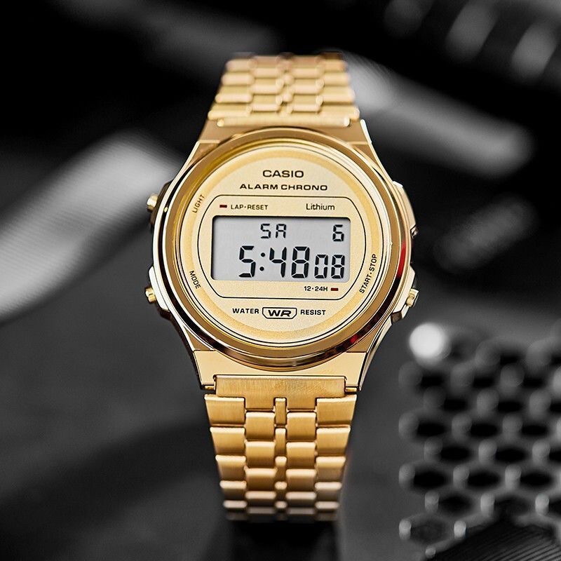 Mens gold digital on sale watch