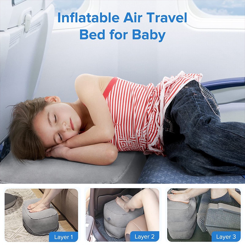 Inflatable Travel Pillow Inflatable Foot Rest Pillow Kids Airplane ...