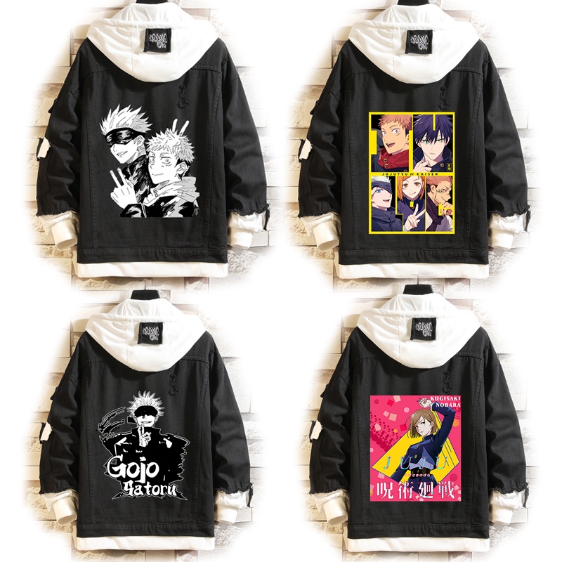 Jujutsu Kaisen Denim Jackets Yuji Itadori Sweater Coat Gojo Satoru