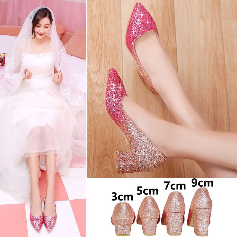 Chunky on sale wedding shoes