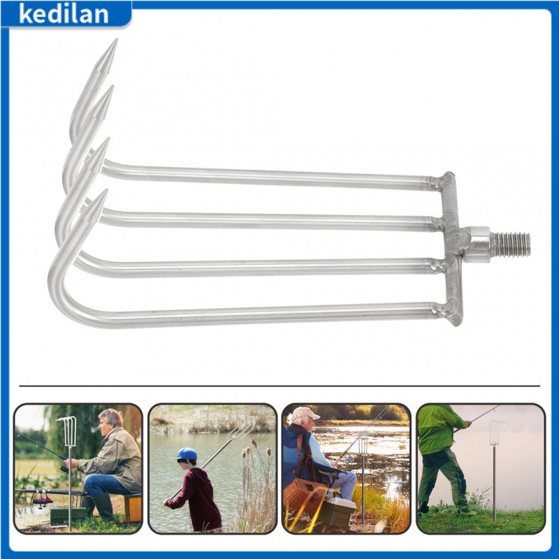 4teeth Sturdy Steel Rake Fishing Rake Lake Rake Pond Cultivating Supply Aquatic Rake Stainless