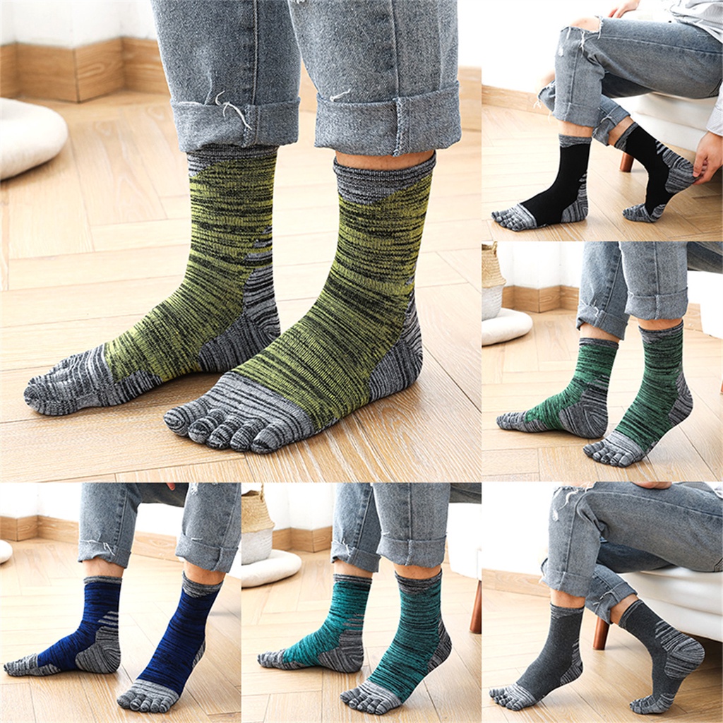 3Pcs Cotton Five Toe Socks Separate Toe Sport Socks