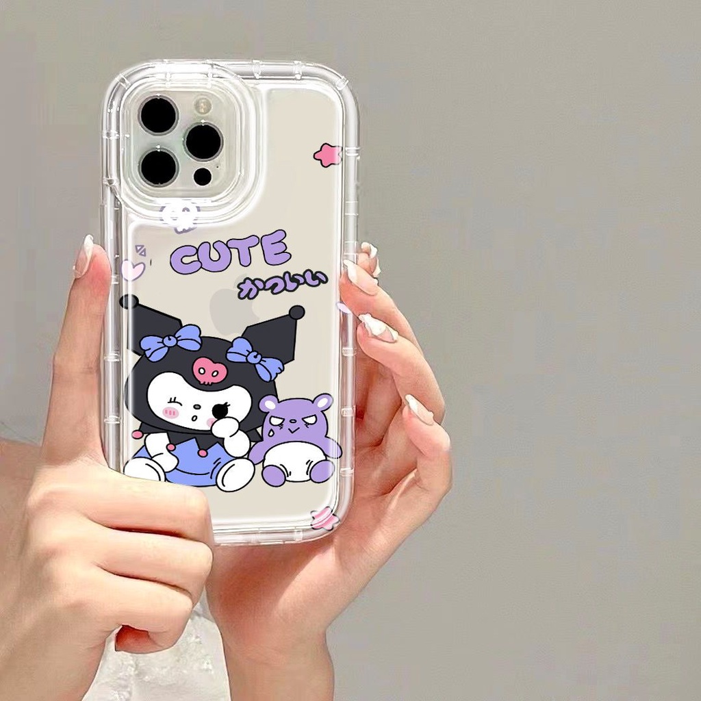 Yiki|Cute Cartoon Mini Kuromi Baku Transparent Soft Case for OPPO A57 ...