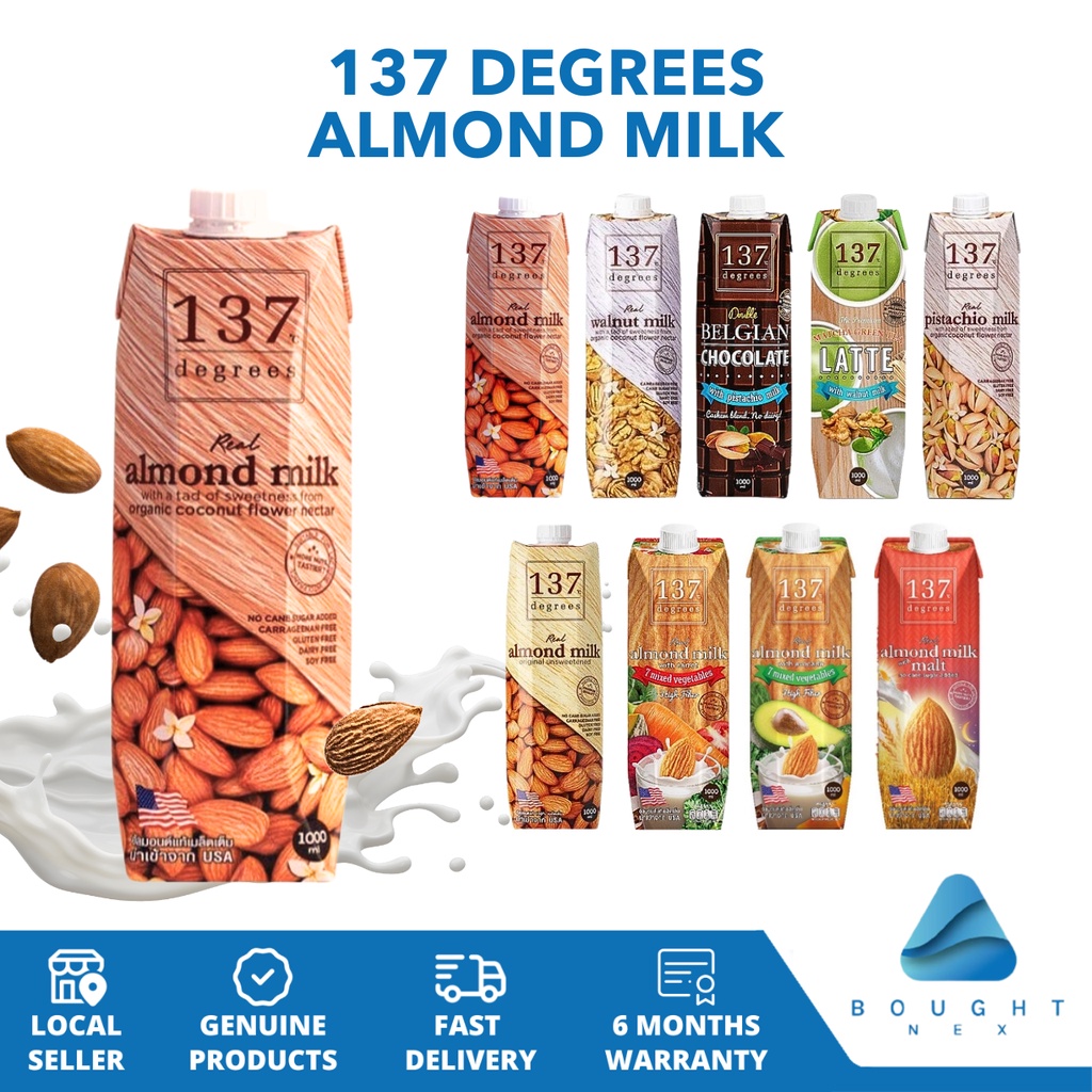137 Degrees Unsweetened Almond Milk Walnut Milk Pistachio Milk Halal