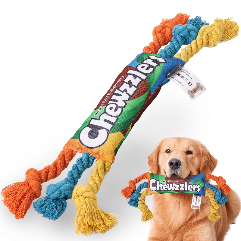 Dogs Toys Puppy colorful Cotton Chew Rope Knot Toy Durable Braided Dog ...
