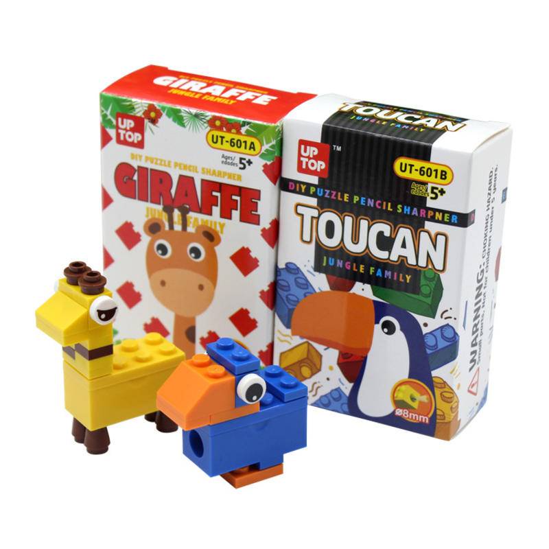 2023 DIY Cartoon Building Block Pencil Sharpener Student Creative