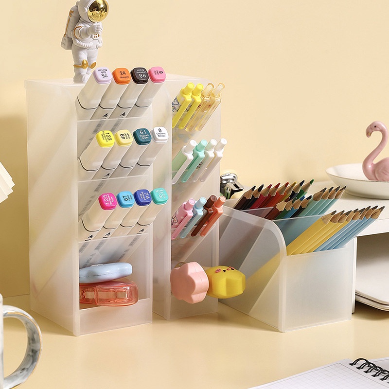 Ins Simple Transparent Plastic Pen Holder Multi-function Inclined ...