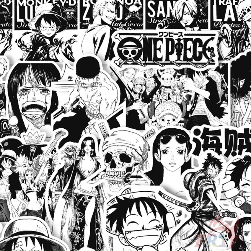 60Pcs/Set Classical Black & White . ONE PIECE Series 01 Stickers ...