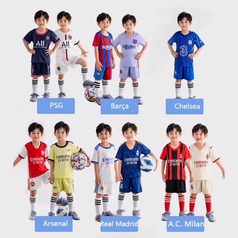 2023 Club Jersey Kids Jersey Set Italy Mexico Youth Football Training