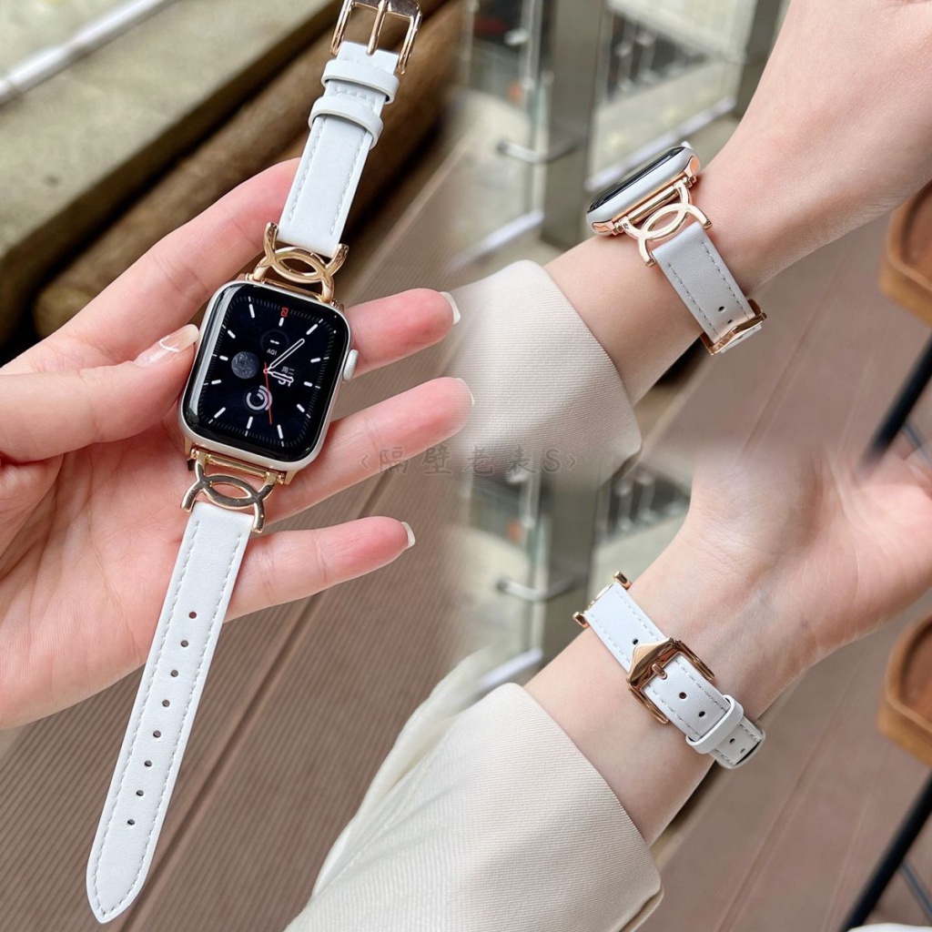 Gold leather apple sales watch band