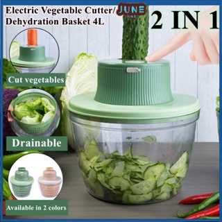 Electric Salad Spinner, 4L Wireless USB Salad Spinner Dehydrator for Fruit  Vegetables, Large Capacity Salad Vegetable Dryer, Quick Drainage Electric