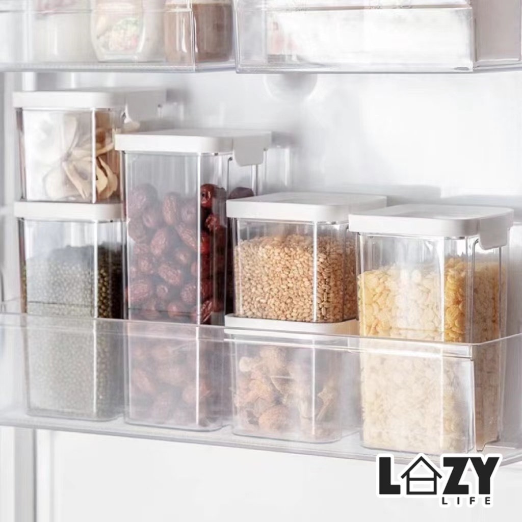 [SG LOCAL] Kitchen Transparent Square Storage Box, Moisture-Proof ...