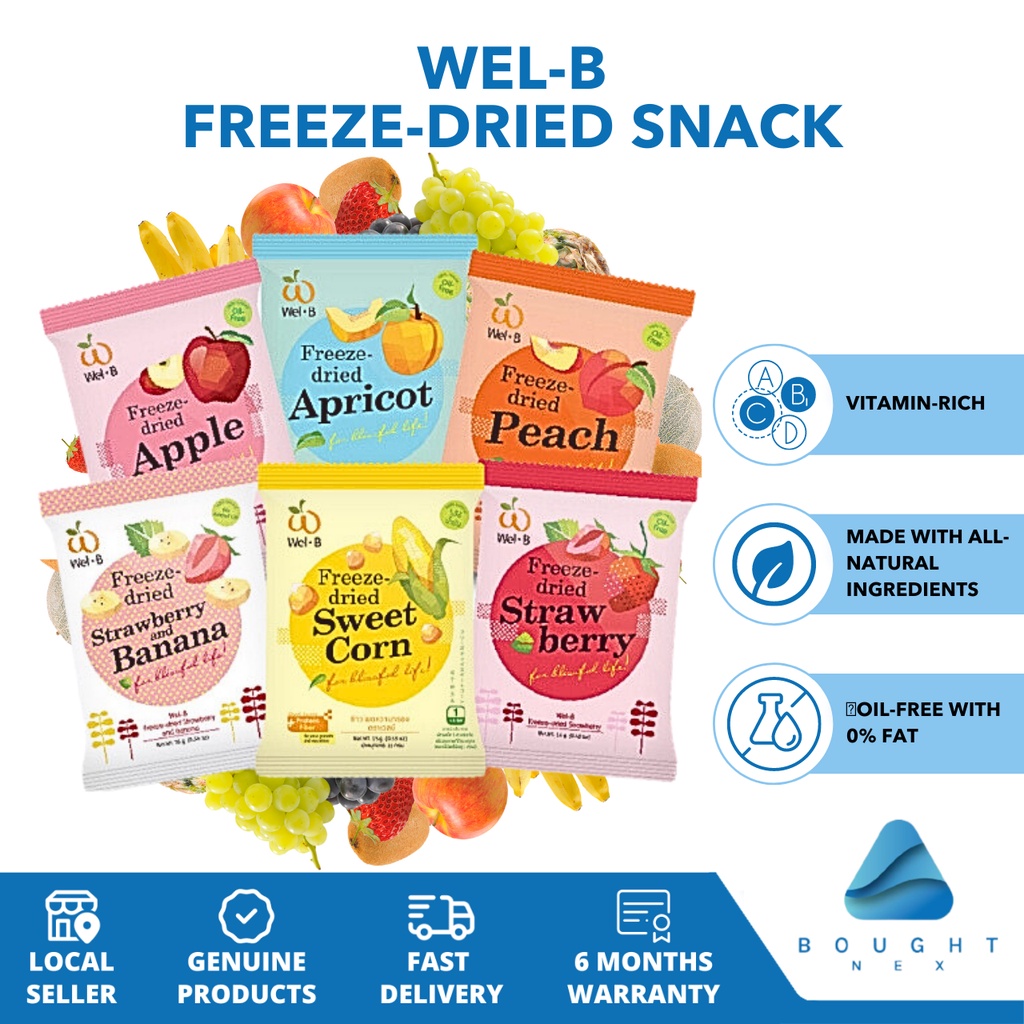 WelB Assorted VitaminRich FreezeDried Fruits Snack Yogurt, Melts Delicious Shopee Singapore