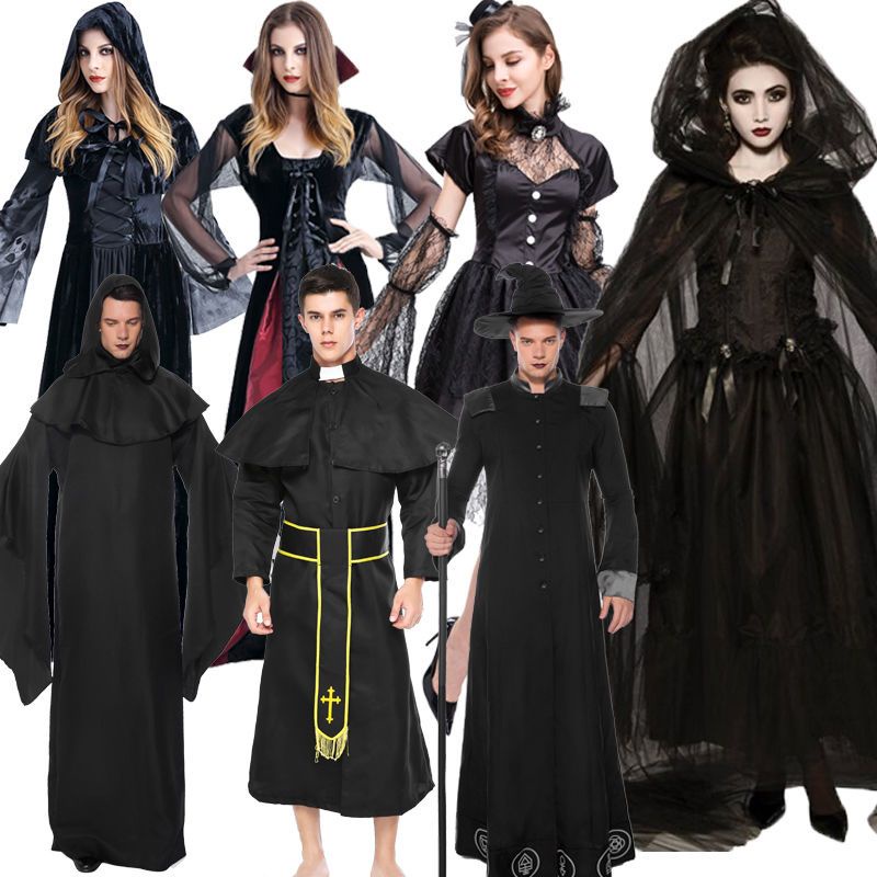 Halloween Vampire Palace Witch Cloak Costume Vampire Male Pastor ...