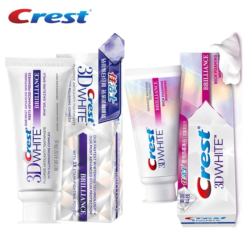 Crest 3D White Brilliance Toothpaste Teeth Whitening Enamel Safe
