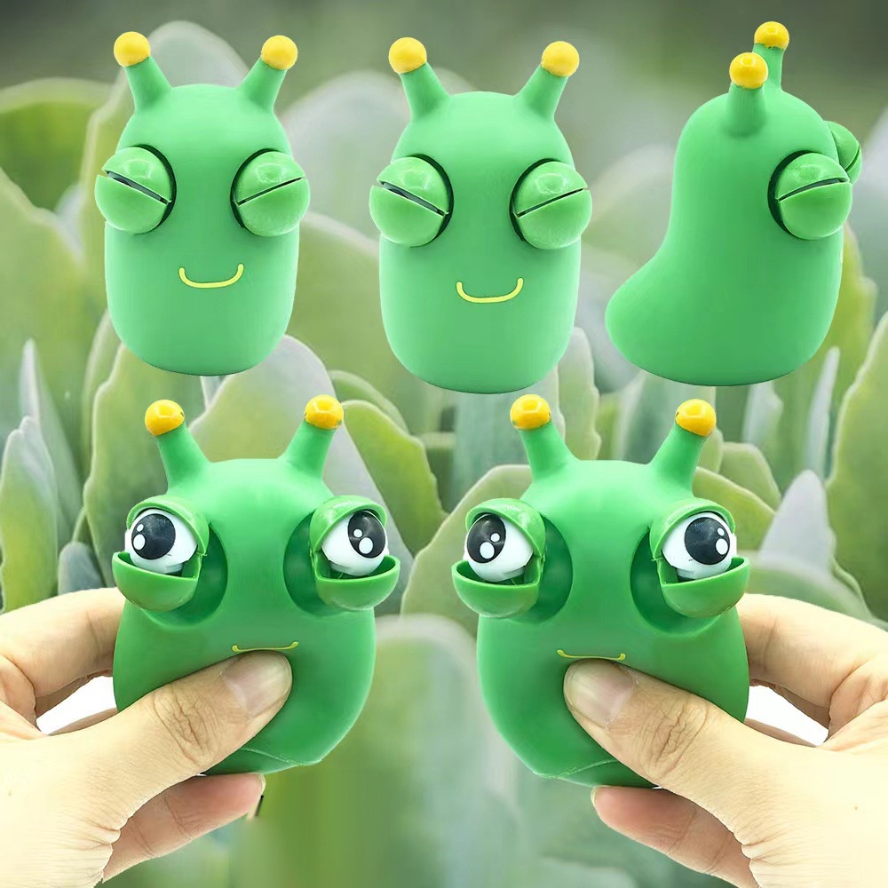 1pcs Funny Eyeball Popping Squeeze Toy Grass Worm Pinch Squishy Fidget Toy Antistress Eye