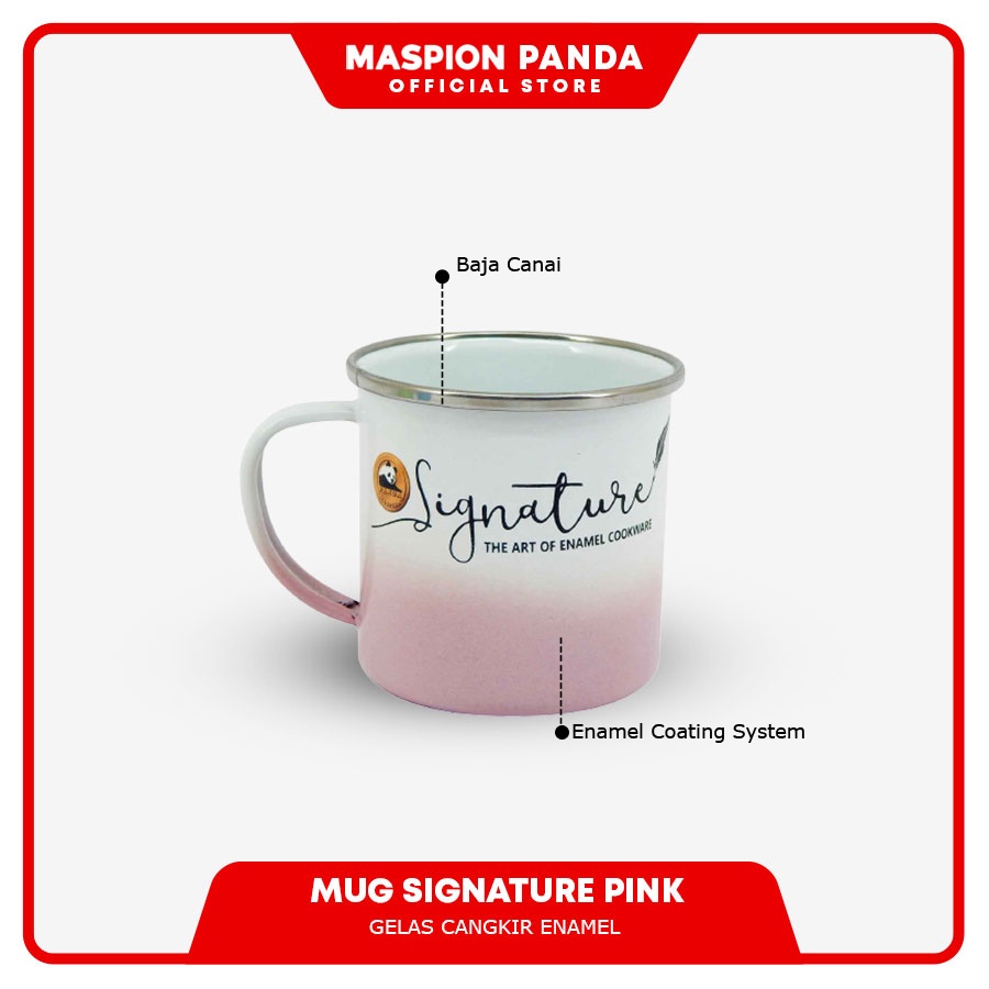 Maspion Panda Gelas Enamel Signanture Mug Ombre 8 cm - Gambar 2