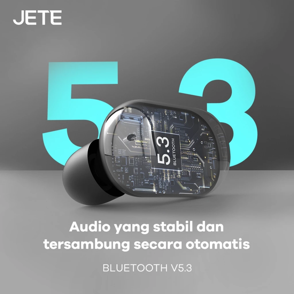 JETE CS2 TWS Earbuds Headset Bluetooth V5.3 - Garansi 2 Tahun - Gambar 3
