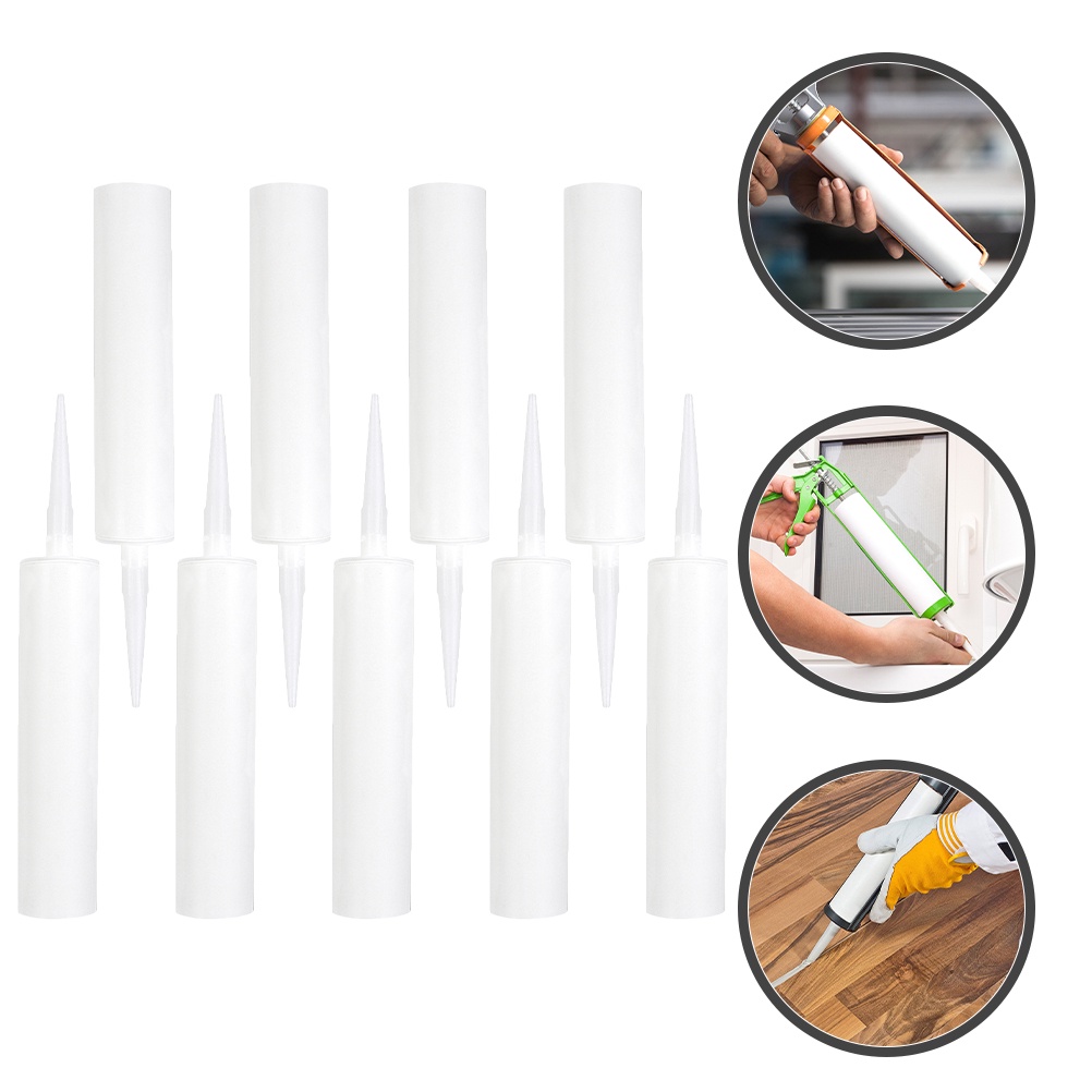 White Silicone Caulk Empty Hose Tile Sealer Refillable Caulking