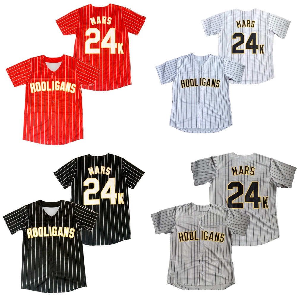 BRUNO MARS HOOLIGANS 24K BASEBALL JERSEY