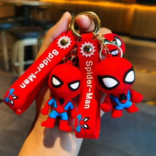Spider Man Action Figure Spiderman Keychain Anime Accessories Spider-man  Keyring Doll Backpack Pendant Men Car Key Ring Kid Toys