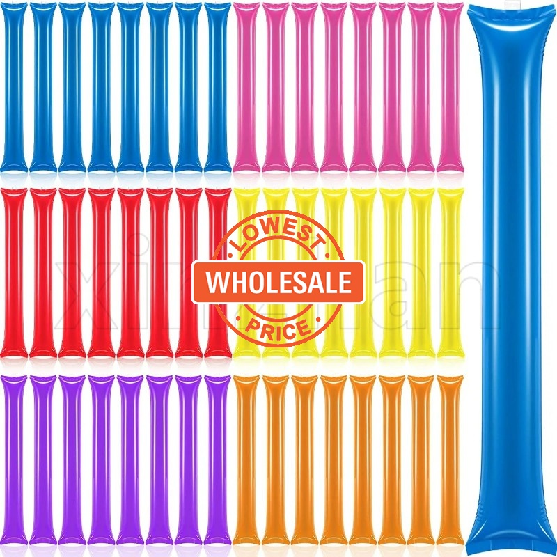 thumbnail image 2 of 50-Pack Orange Thunder Sticks – Inflatable Noise Makers For Sports Games & Parties 2 of 10