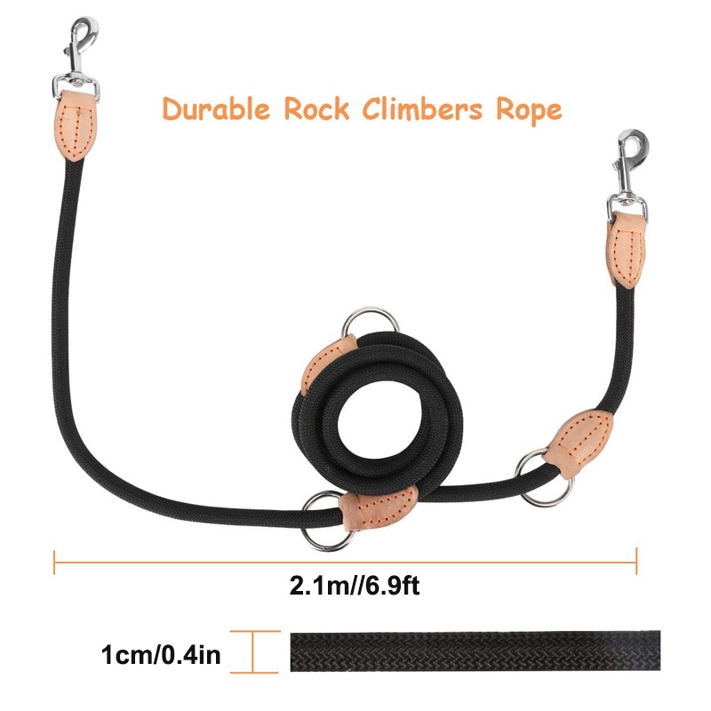 Benepaw No Tangle Dual Leash Dog Leash Hands-Free Nylon Dog Rope Lead ...