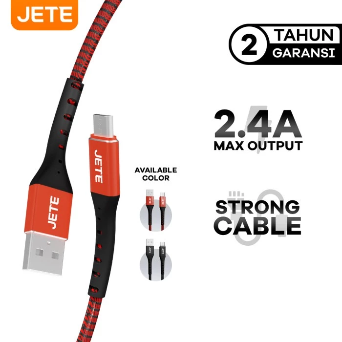 JETE CX2 Kabel Data Micro USB 2.4A Fast Charging - Kabel Data - Garansi Resmi - Gambar 3