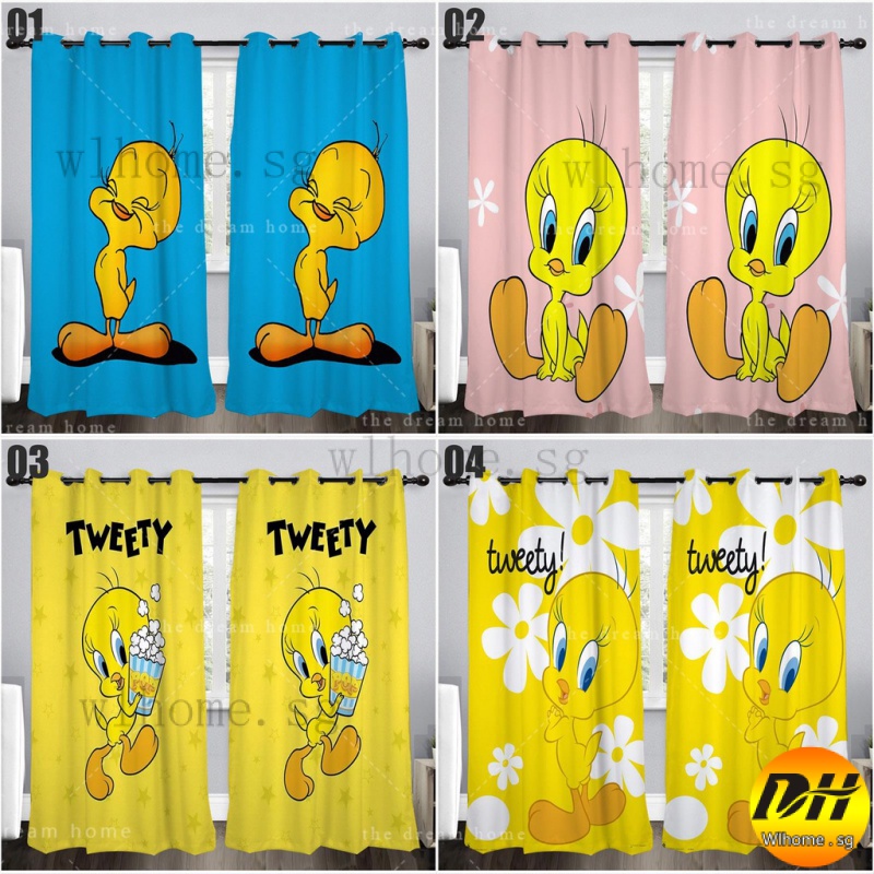 tweety bird curtain 3D blockout curtains cartoon curtain window curtain