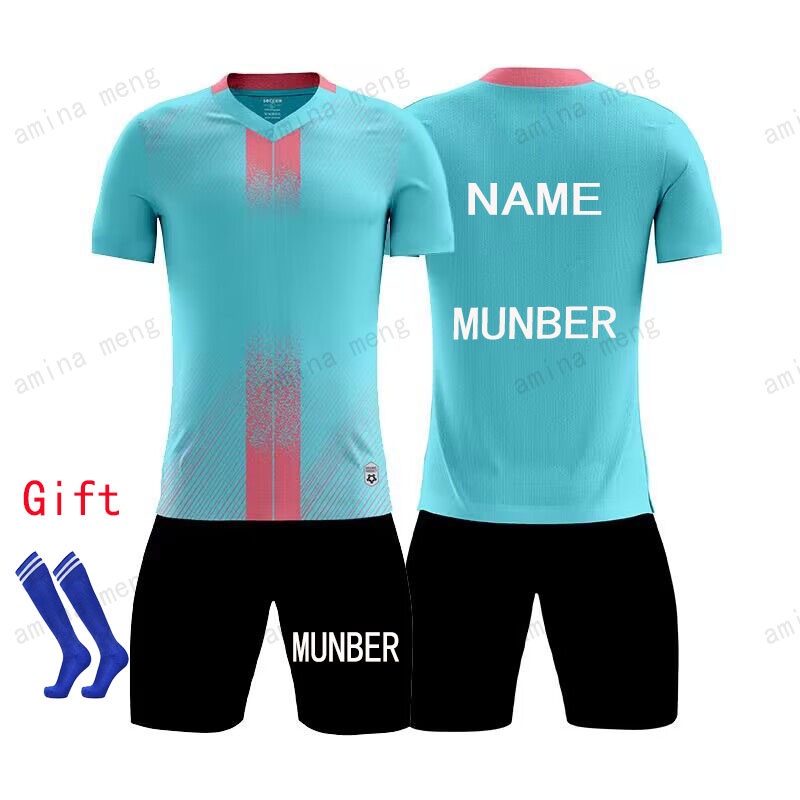 包邮 2023 Football Jerseys Sets + Socks Men Boys Soccer Clothes Kit Child