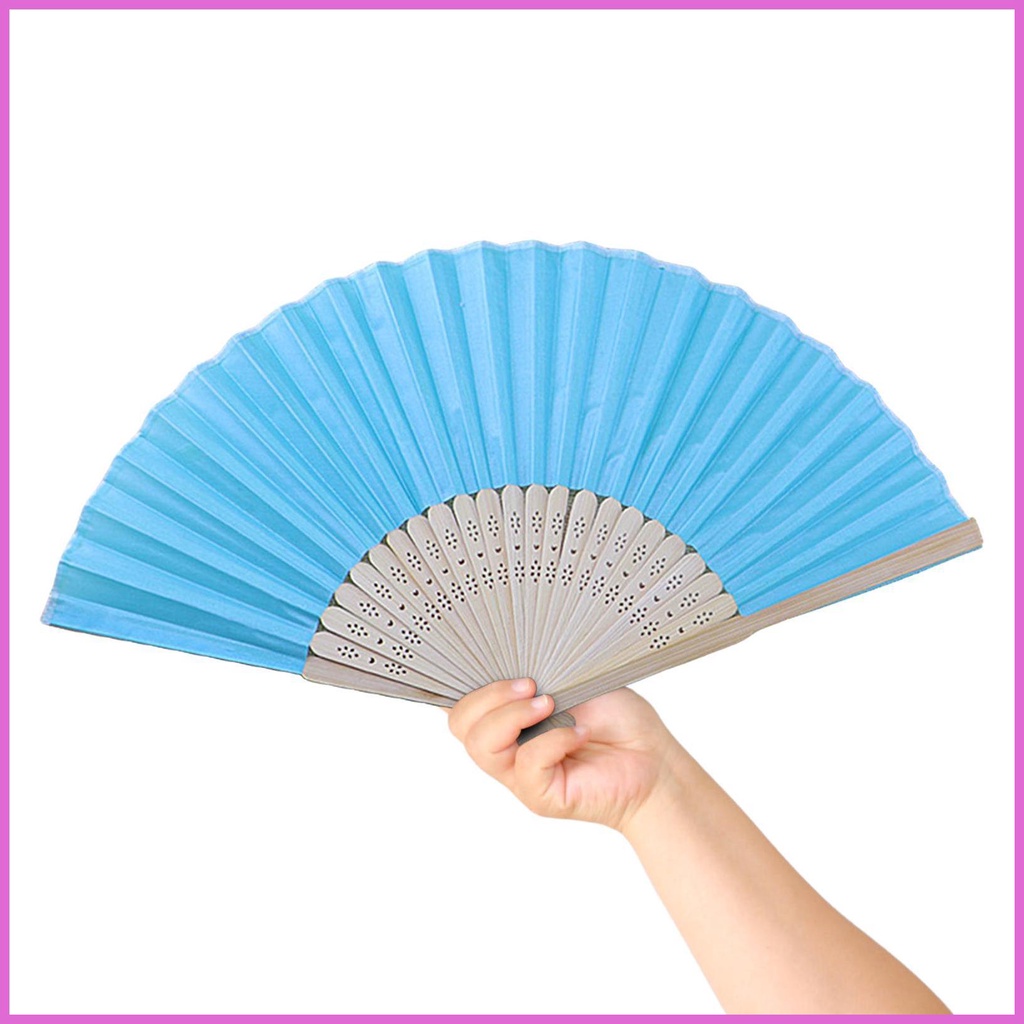 Small Folding Hand Fan Foldable DIY Bamboo Handheld Fans Wedding Fans for Guests Folded Handheld