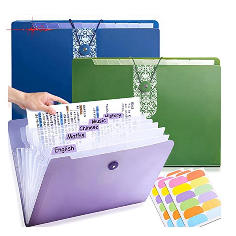 3Pcs Expanding File Folder Accordion Document Organizer Plastic File