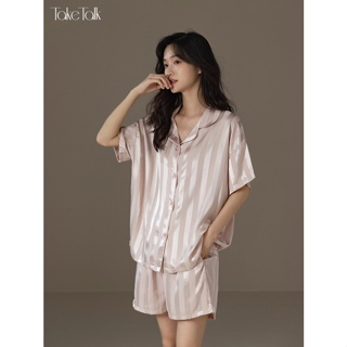 Ice silk pajamas women's 2022 new two-piece suits popular home wear women  pajamas set gece sikiş