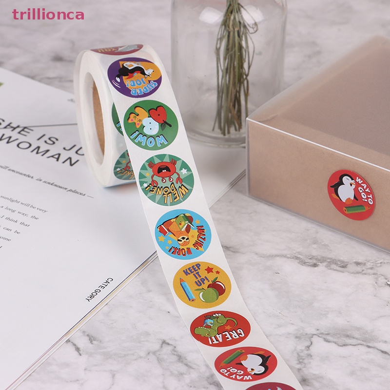Trillionca 500pc Reward Stickers Encouragement Sticker Roll for Kids